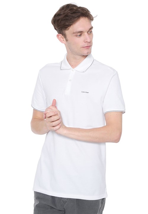 Camisa Polo Calvin Klein Reta Branca