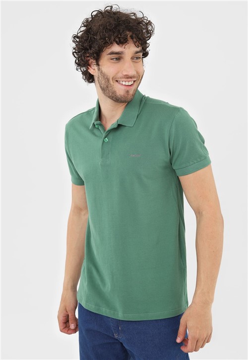 Camisa Polo Colcci Reta Logo Verde