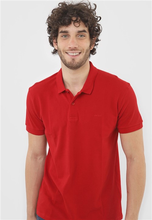 Camisa Polo Colcci Reta Logo Vermelha - Kanui