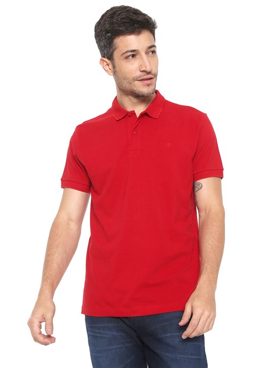 Camisa Polo Forum Reta Logo Vermelha