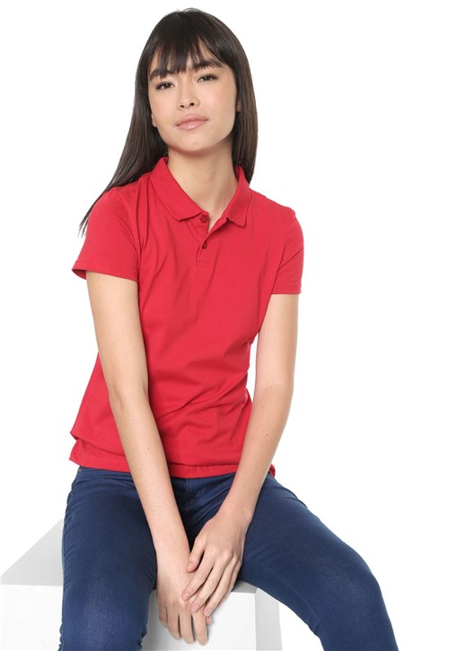 Camisa Polo Malwee Reta Lisa Vermelha