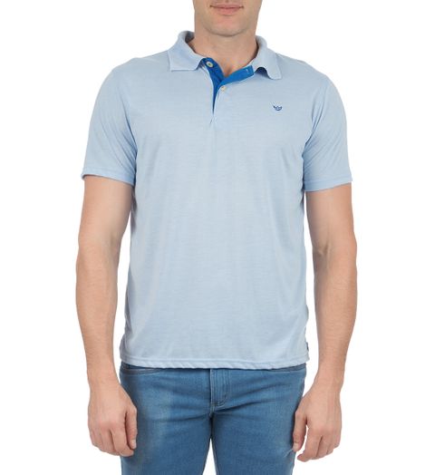 Camisa Polo Masculina Azul Detalhada - P