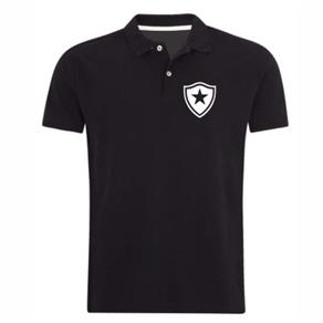 Camisa Pólo Masculina Time: Logo do Botafogo - Preta - G