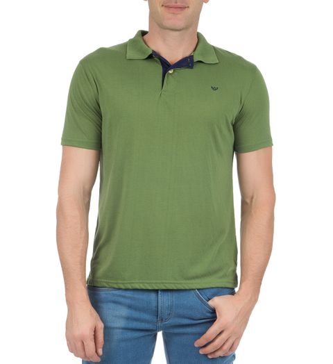 Camisa Polo Masculina Verde Lisa - P
