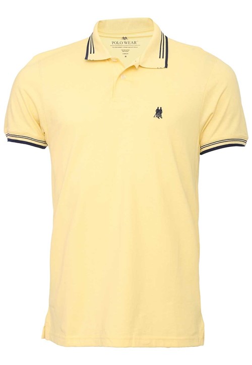 Camisa Polo Polo Wear Reta Logo Amarela - Kanui