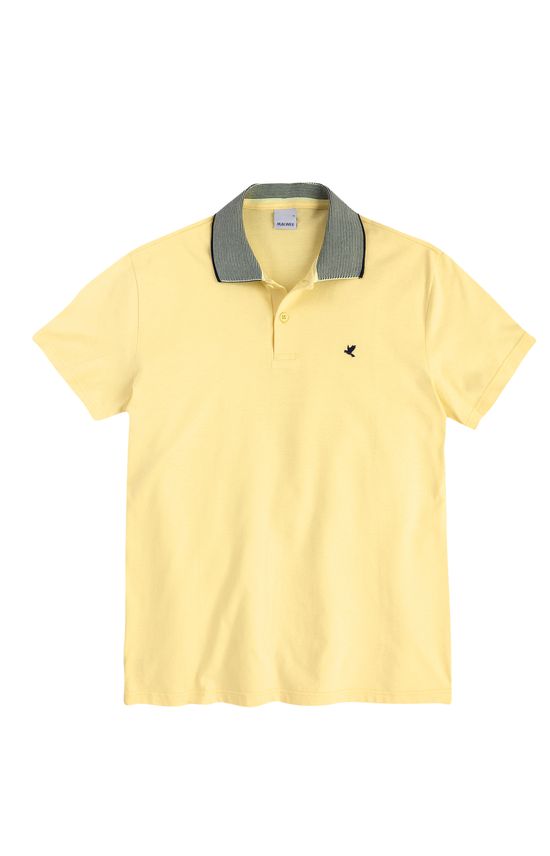 Camisa Polo Slim Bicolor Malwee Amarelo - GG