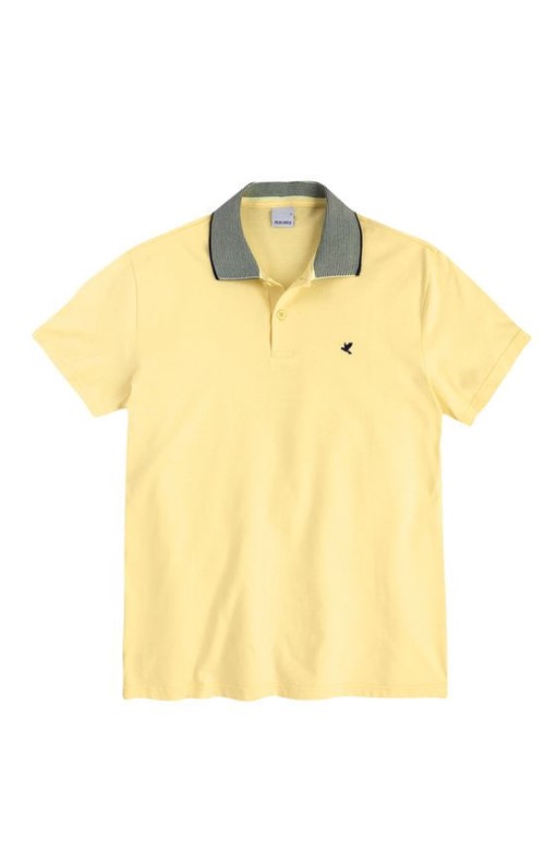 Camisa Polo Slim Bicolor Malwee Amarelo - G