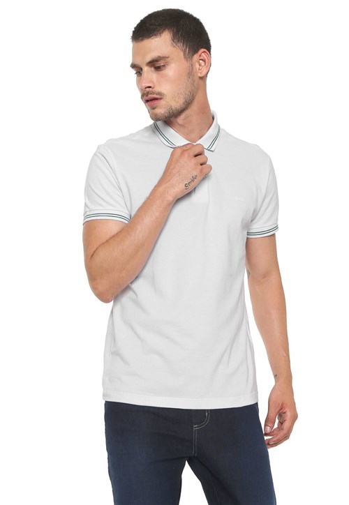 Camisa Polo Sommer Reta Logo Branca