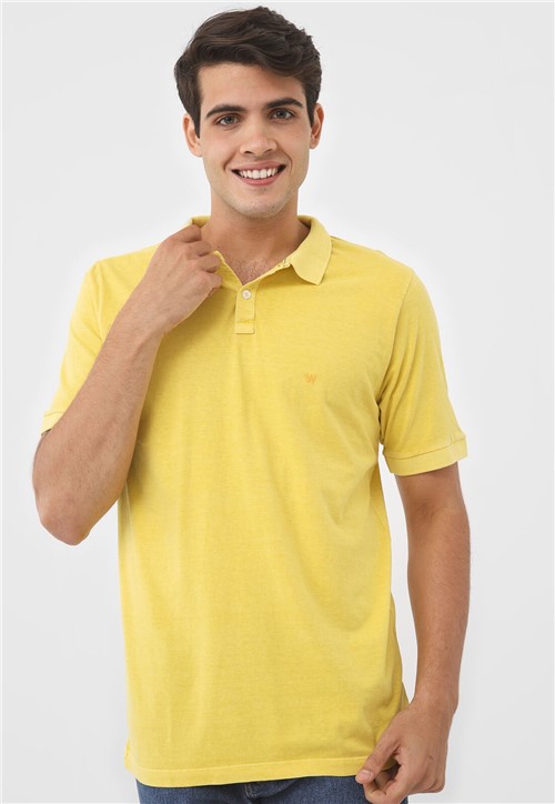 Camisa Polo Wrangler Reta Logo Amarela