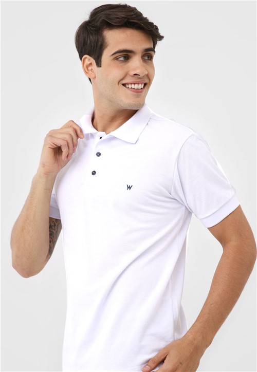 Camisa Polo Wrangler Reta Logo Branca