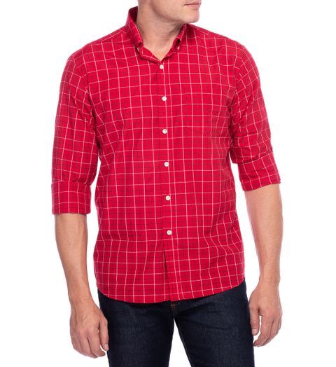 Camisa Social Masculina Vermelho Xadrez - PP
