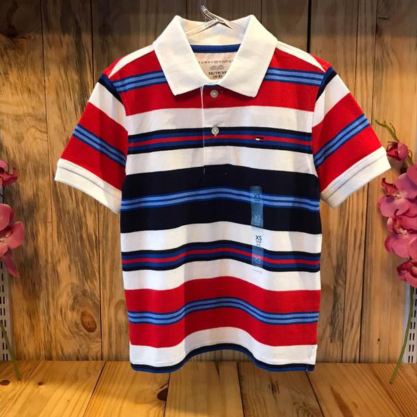 Camisa Tommy Hilfiger Infantil Polo Listrada - Tommy Hilfiger