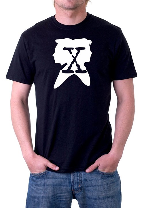 Camiseta Arquivo X - 100% Algodão (P, Preto)