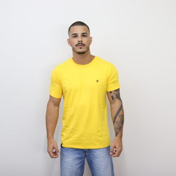 Camiseta Basica Varejeira Fashion Masculina- Amarelo Escuro