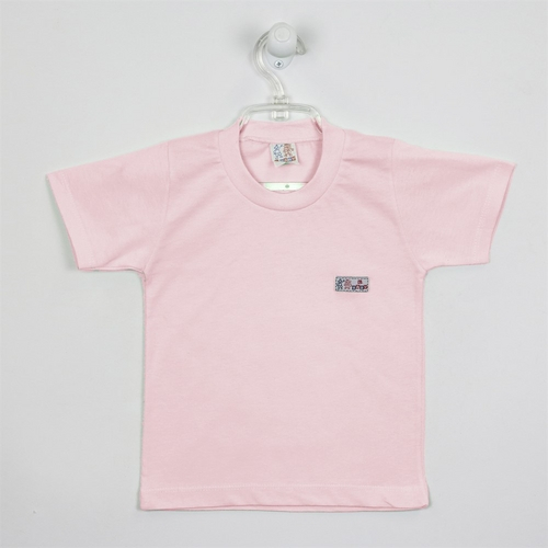 Camiseta Bebê Feminina Manga Curta Rosa