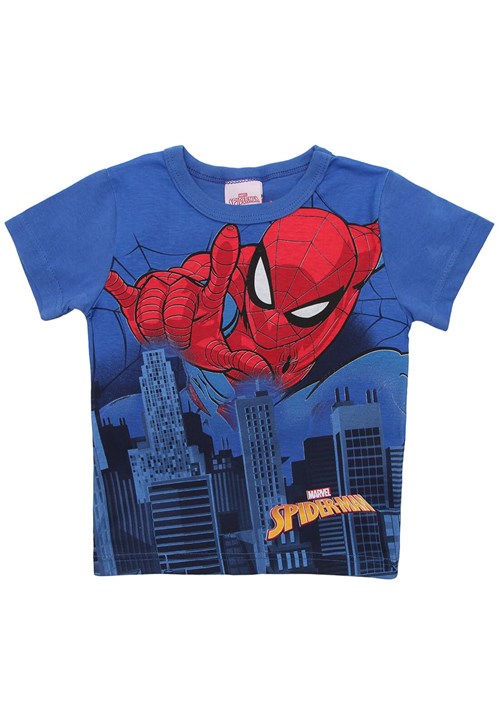 Camiseta Brandili Menino Spider-Man Azul