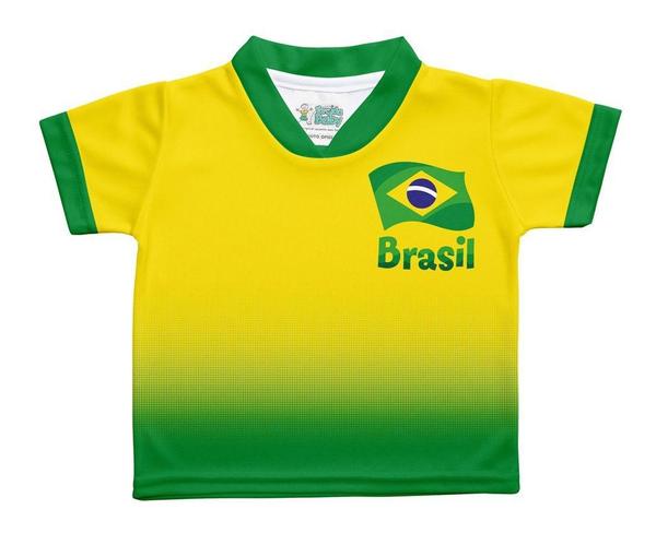 Camiseta Brasil Degradê Infantil Torcida Baby