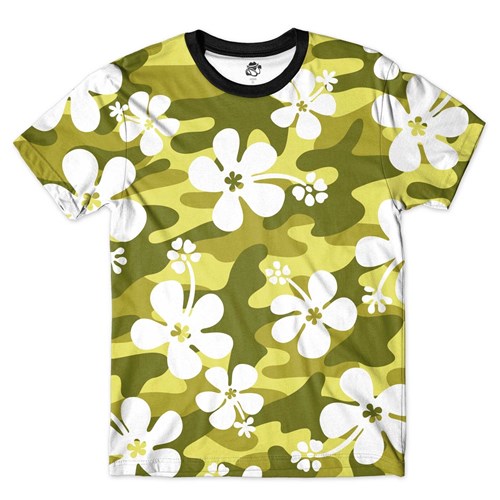 Camiseta BSC Floral Full Print Verde