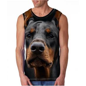 Camiseta Cachorro Dobermann Machão - G - Preto