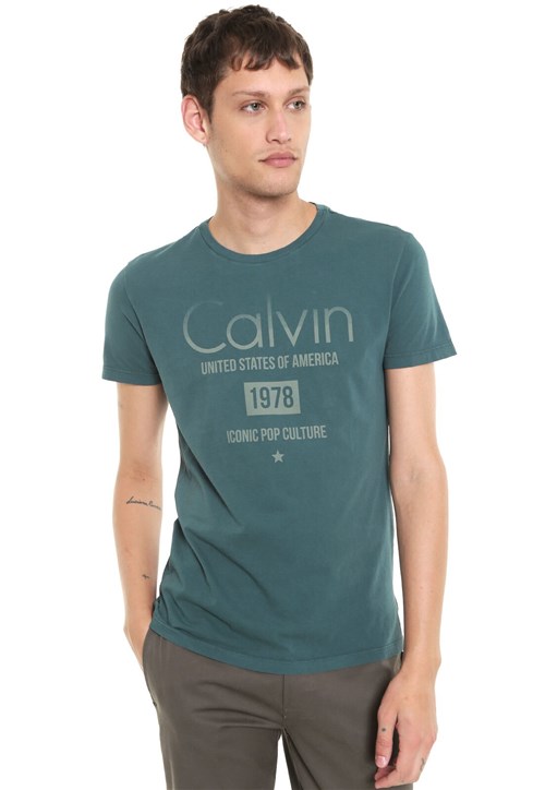 Camiseta Calvin Klein Jeans Degradê Verde