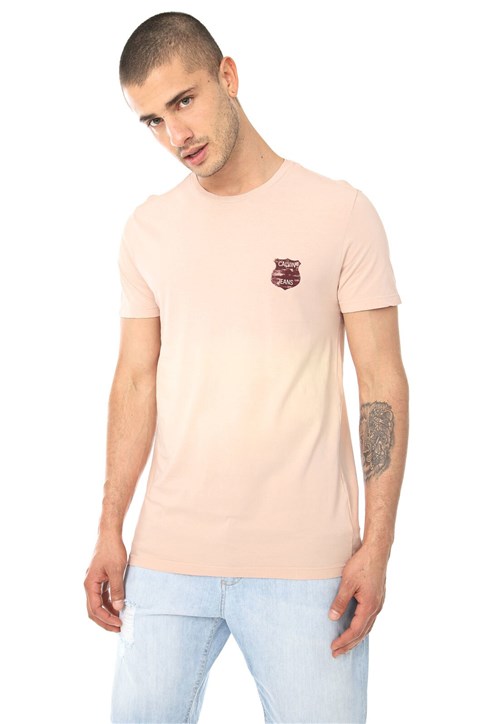 Camiseta Calvin Klein Jeans Estampada Rosa