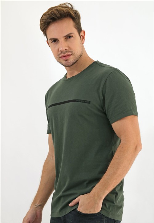 Camiseta Calvin Klein Jeans Listras Verde