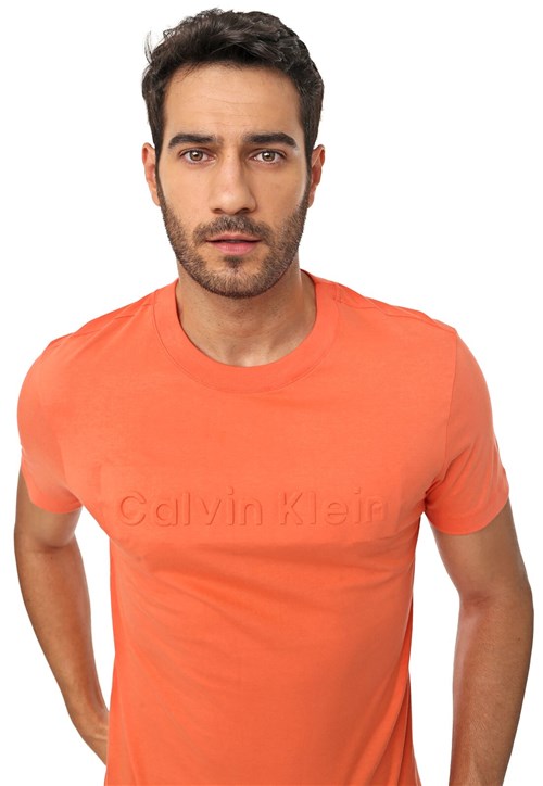 Camiseta Calvin Klein Logo Laranja