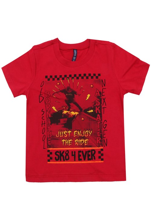 Camiseta Cativa Kids Menino Frontal Vermelha