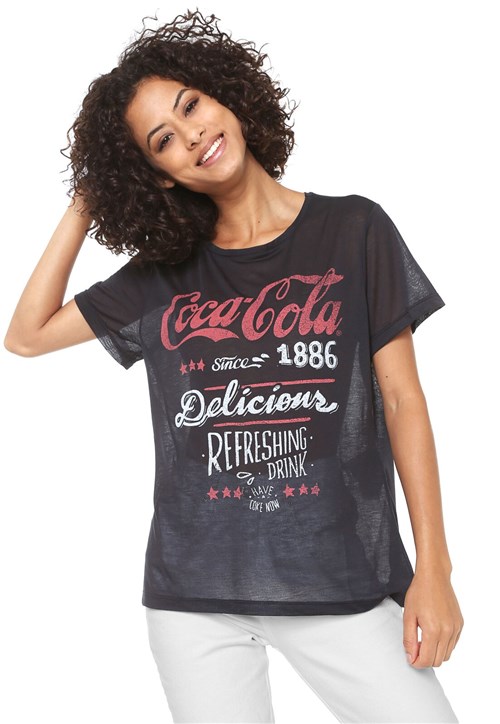 Camiseta Coca-Cola Jeans Delicious Preta