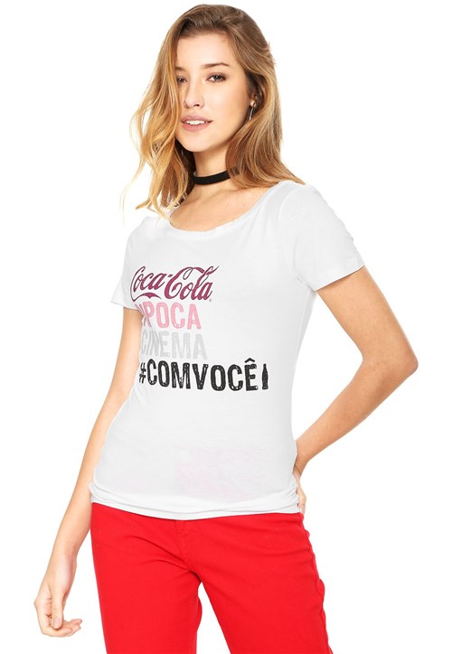 Camiseta Coca-Cola Jeans Estampada Branca