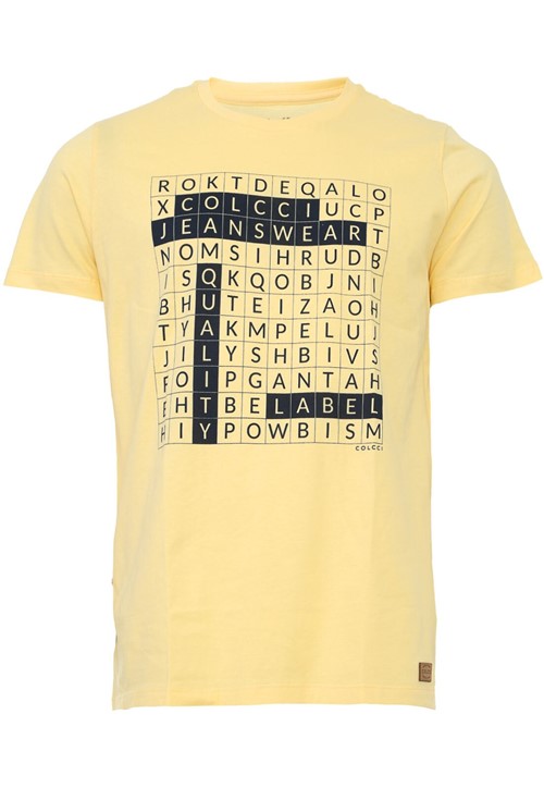 Camiseta Colcci Caça Palavras Amarela