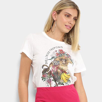 Camiseta Colcci Delírios Tropicais Feminina
