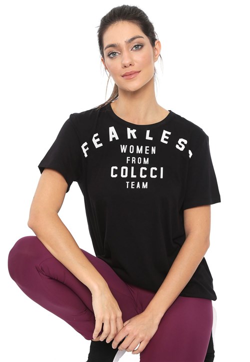 Camiseta Colcci Fitness Lettering Preta