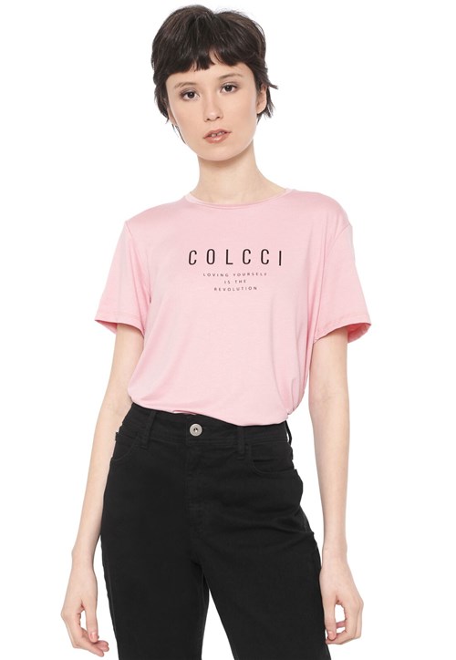 Camiseta Colcci Love Yourself Rosa