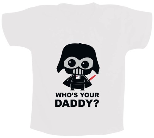 Camiseta Darth Vader Baby (Branco, Camiseta Infantil 1)