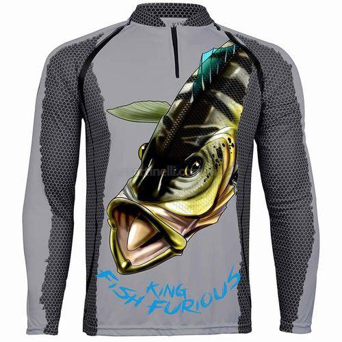 Tudo sobre 'Camiseta de Pesca King Proteção Solar Uv Kff07 - Tucunaré'
