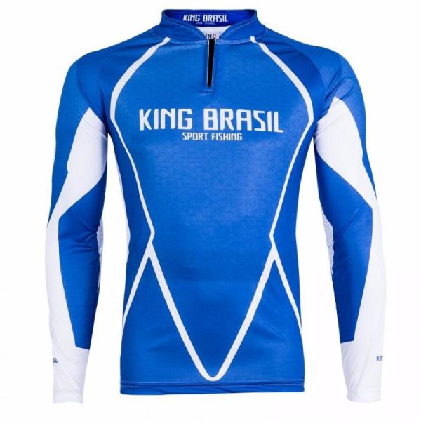 Camiseta de Pesca King Proteção Solar Uv KFF65 - Azul - King Brasil