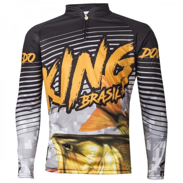 Camiseta de Pesca King Proteção Solar Uv Viking 03 - Dourado - King Brasil