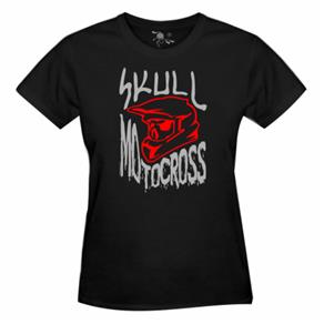Camiseta do Skull Motocoss - Feminina - EGG / Preta