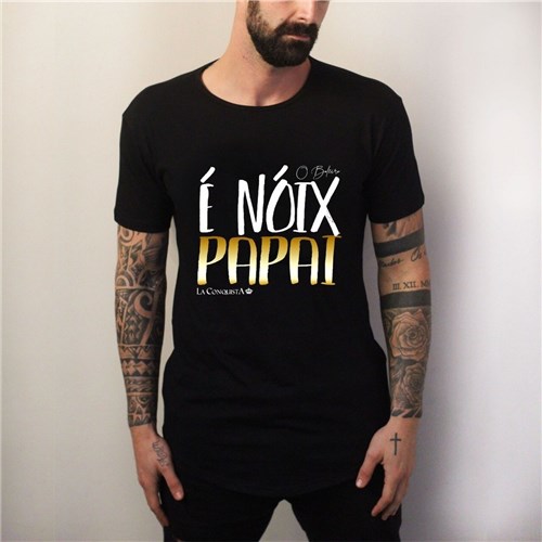 Camiseta é Noix Papai (Preto, P)