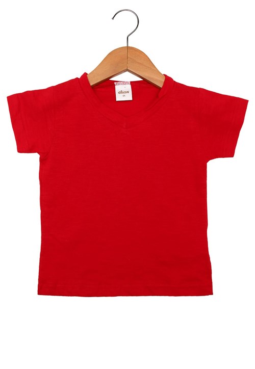 Camiseta Elian Manga Curta Menino Vermelho