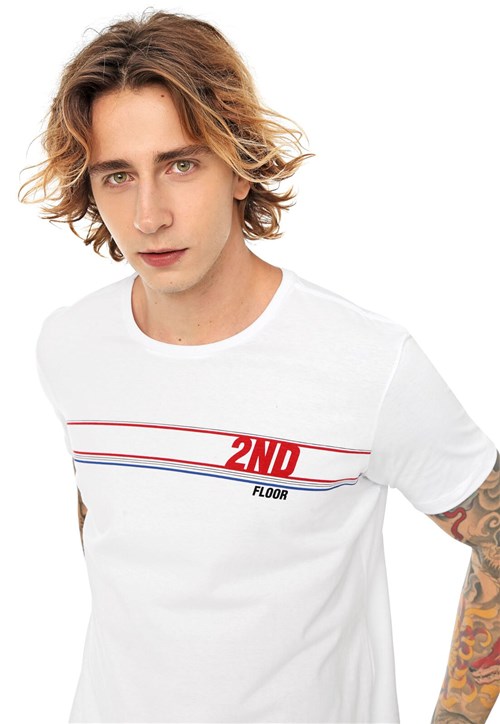 Camiseta Ellus 2ND Floor Lines Branca