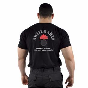 Camiseta Estampada Atilharia Militar - - PRETO - G