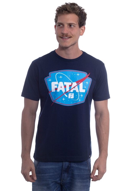 Camiseta Fatal Estampada Azul Marinho - Kanui