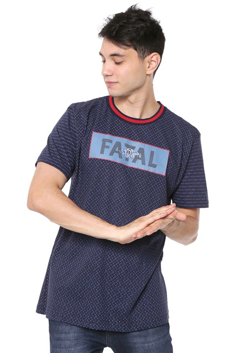 Camiseta Fatal Estampada Azul-marinho