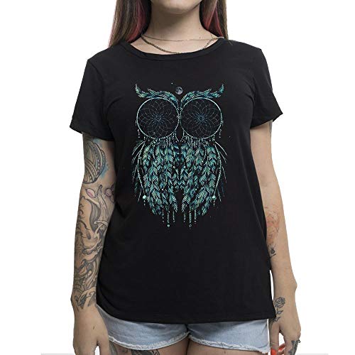 Camiseta Feminina Stoned Owl Preto G