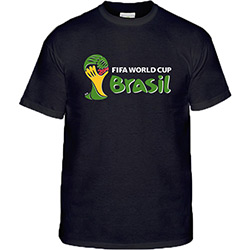 Camiseta FIFA Preta Masculina Emblema Oficial Panorama