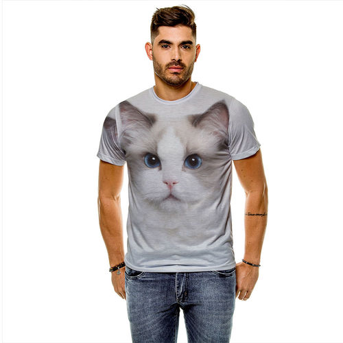 Camiseta Gato Ragdoll Masculina Slim