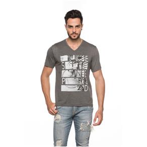 Camiseta Gola V Masculina - 544 - Cinza - GG