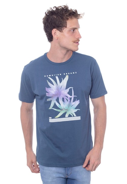 Camiseta Hawaiian Dreams Básica Azul